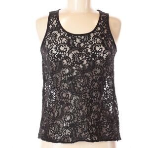 Express sleeveless see through goth floral lace blouse size small